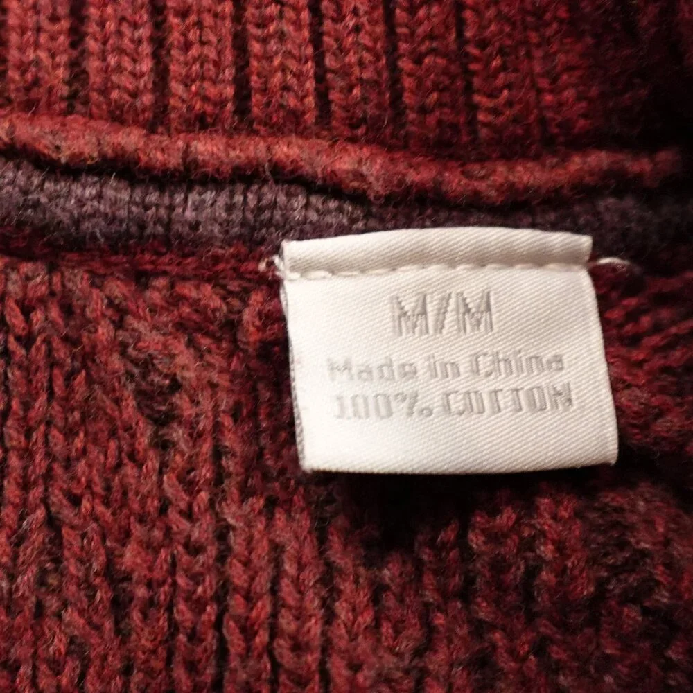 Tommy Bahama‎ quarter zip pullover sweater mock neck men's medium maroon